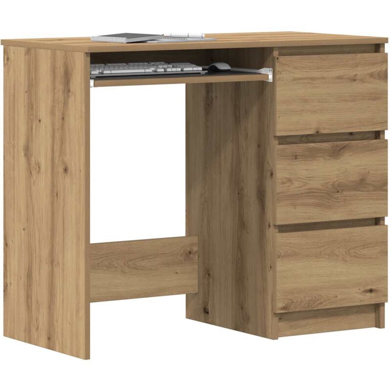 foto del prodotto scrivania rovere artigianale 90x45x76 cm in legno multistrato vidaxl