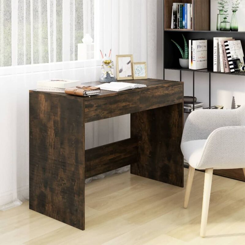foto del prodotto scrivania rovere fumo 101x50x76,5 cm in truciolato vidaxl