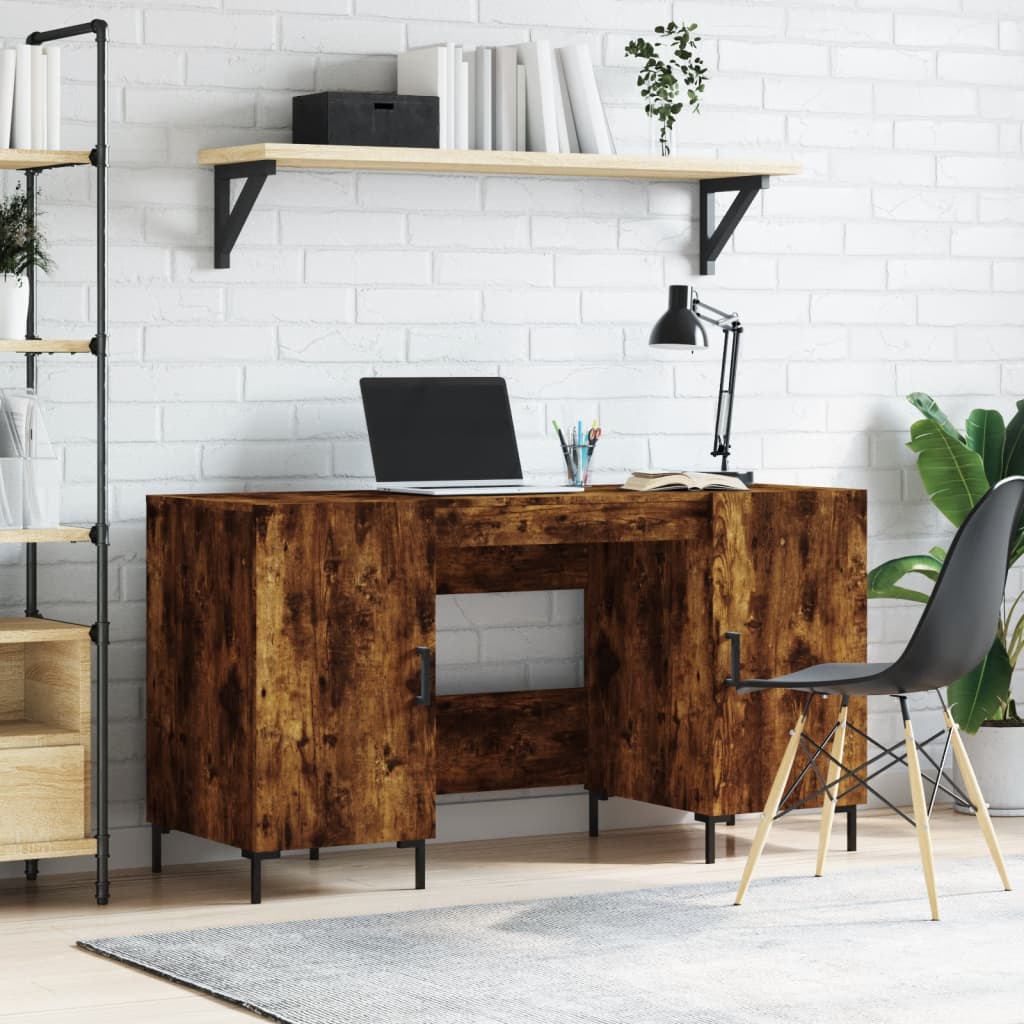 foto del prodotto scrivania rovere fumo 140x50x75 cm in legno multistratocod mxl 128815