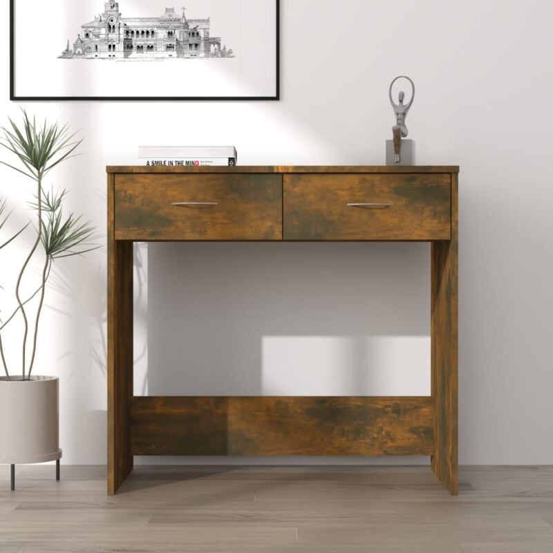 foto del prodotto scrivania rovere fumo 80x40x75 cm in legno multistrato vidaxl