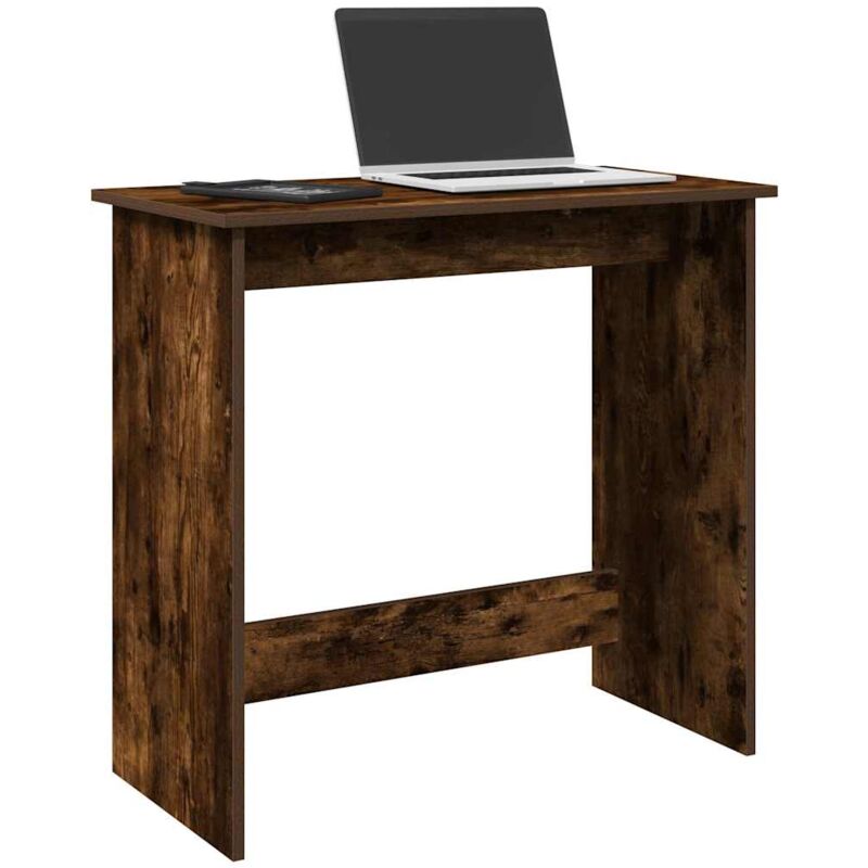 foto del prodotto scrivania rovere fumo 80x40x75 cm in legno multistrato vidaxl