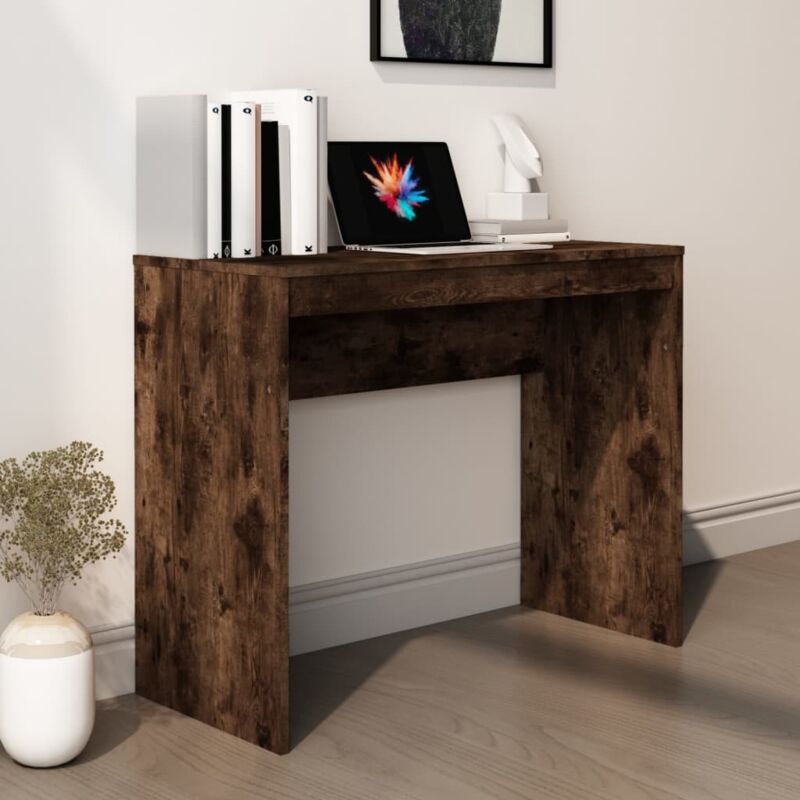 foto del prodotto scrivania rovere fumo 90x40x72 cm in legno multistrato vidaxl