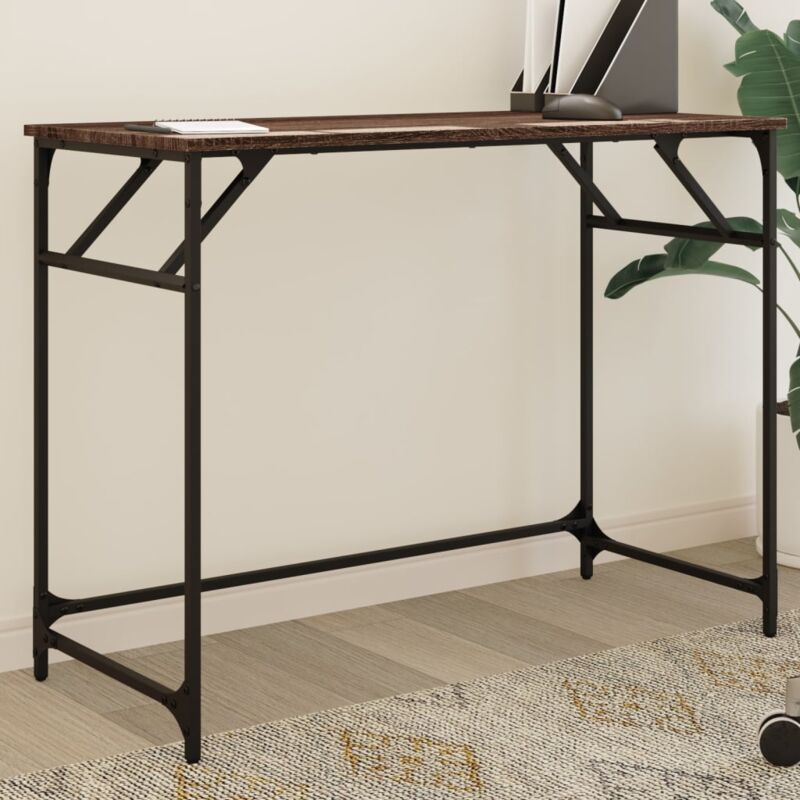 foto del prodotto scrivania rovere marrone 100x45x76cm legno e acciaio a polvere vidaxl