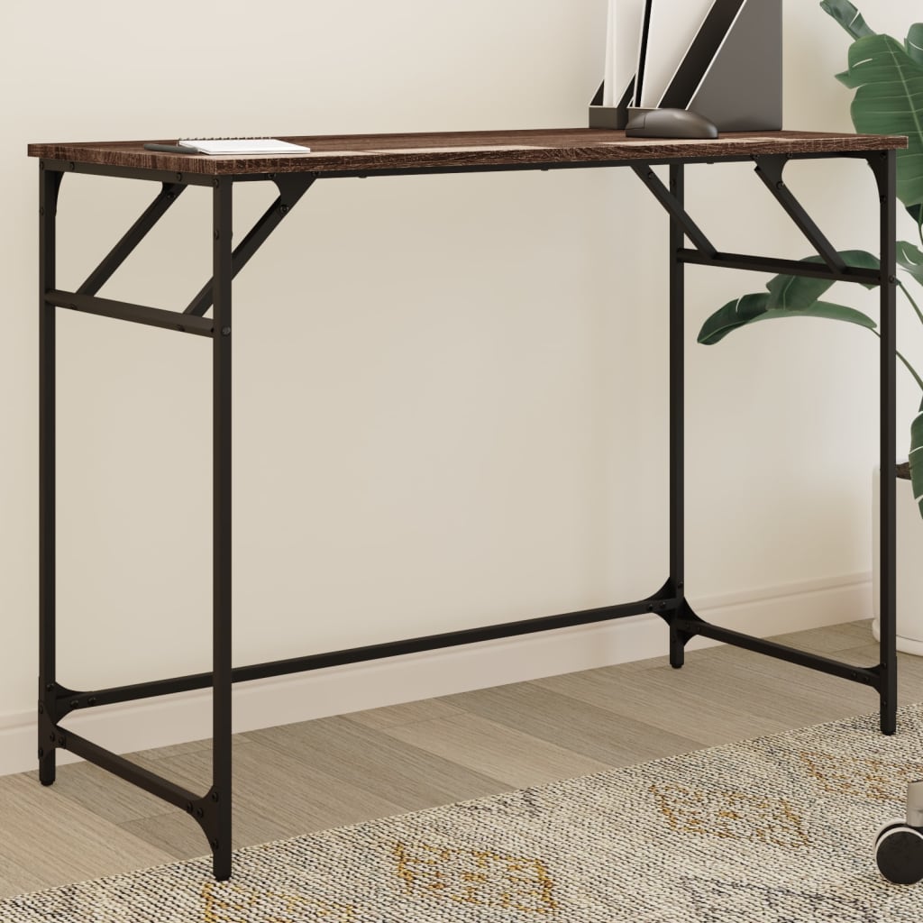 foto del prodotto scrivania rovere marrone 100x45x76cm legno e acciaio a polverecod mxl 134719
