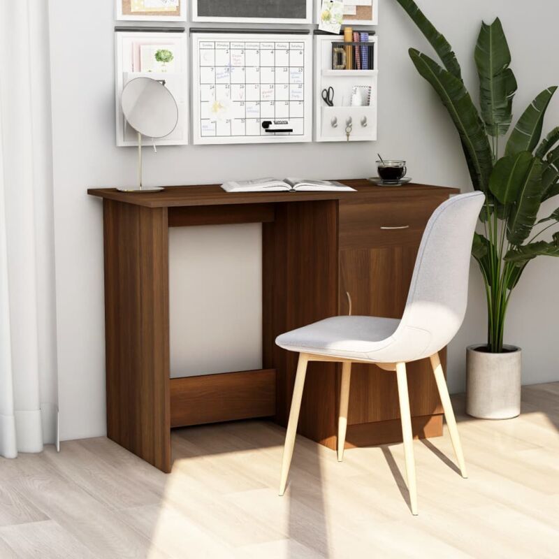 foto del prodotto scrivania rovere marrone 100x50x76 cm in legno multistrato vidaxl