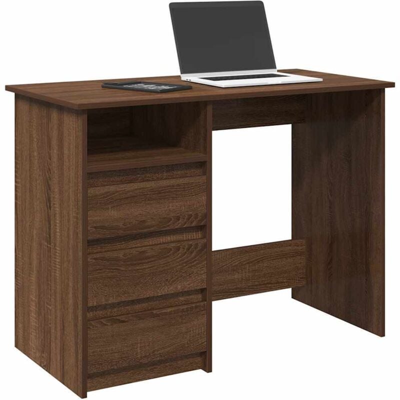 foto del prodotto scrivania rovere marrone 102x50x75 cm in legno multistrato vidaxl