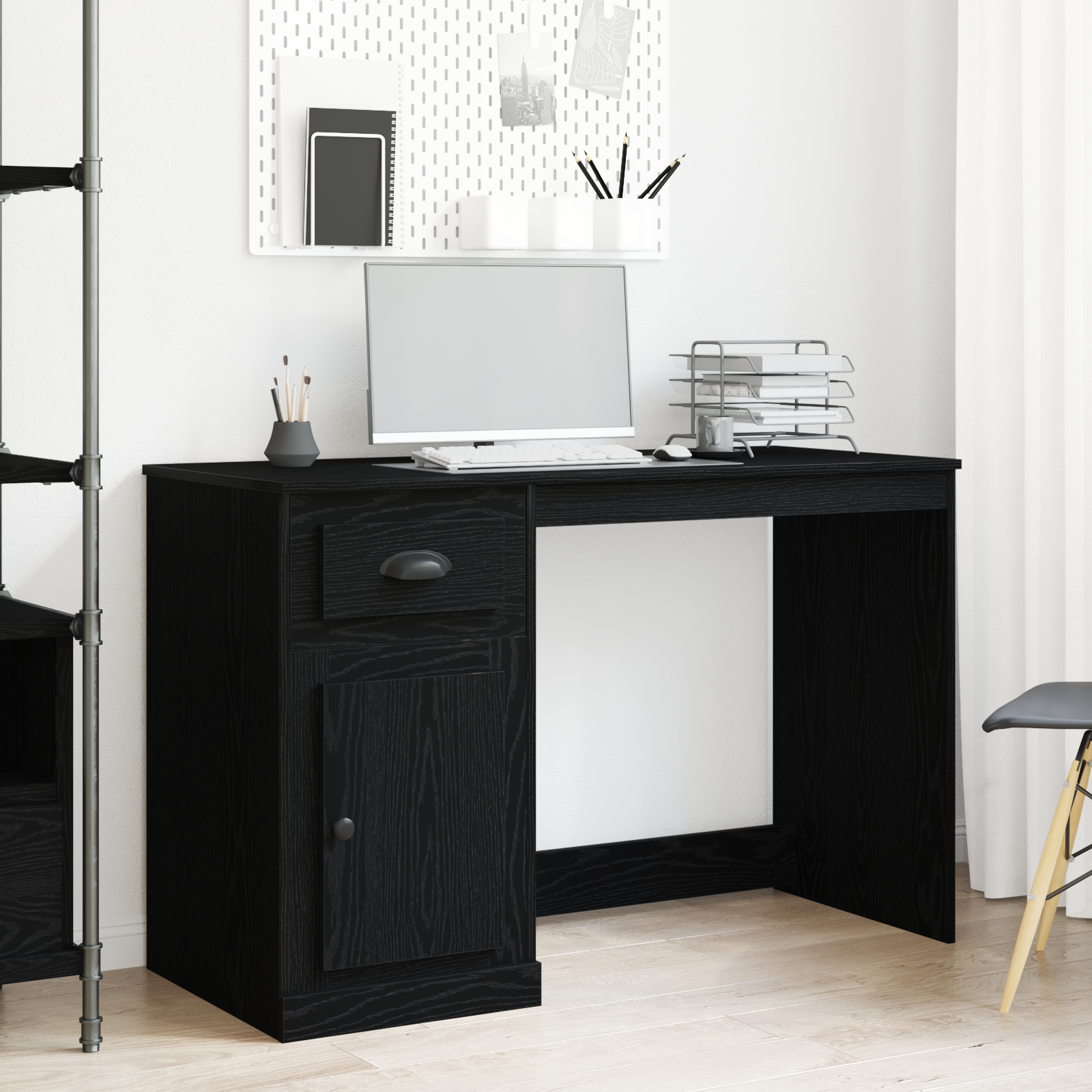 foto del prodotto scrivania rovere nero 50 x 115 x 75 cm legno multistrato vidaxl