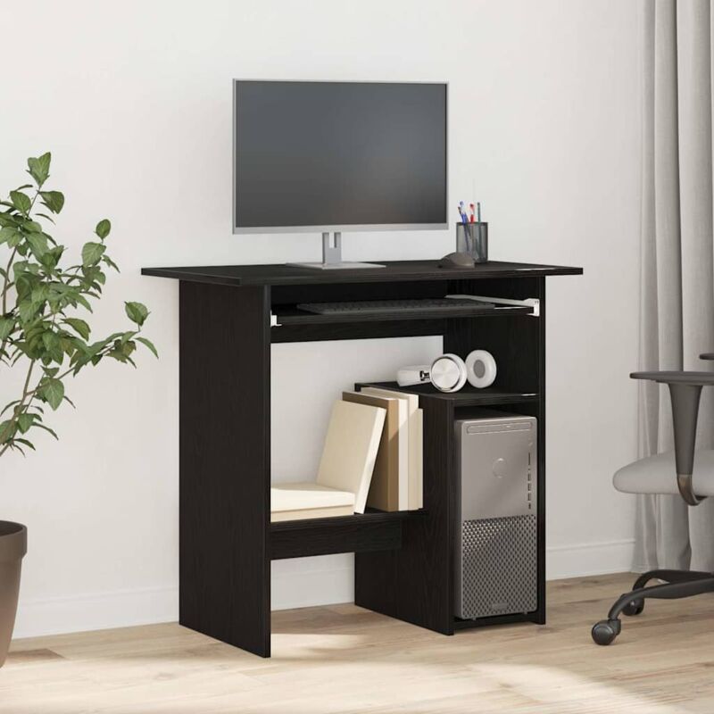 foto del prodotto scrivania rovere nero 80x45x74 cm in legno multistrato vidaxl