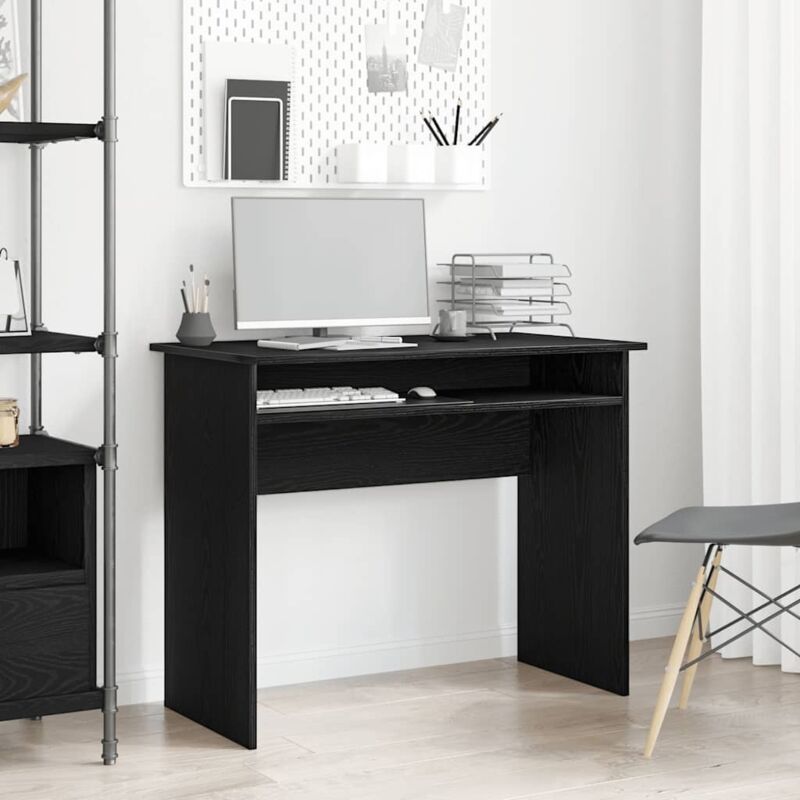 foto del prodotto scrivania rovere nero 90x50x74 cm in legno multistrato - vidaxl