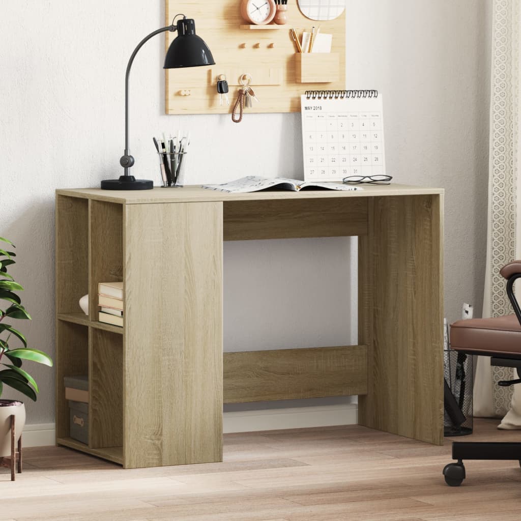 foto del prodotto scrivania rovere sonoma 102x50x75 cm in legno multistrato