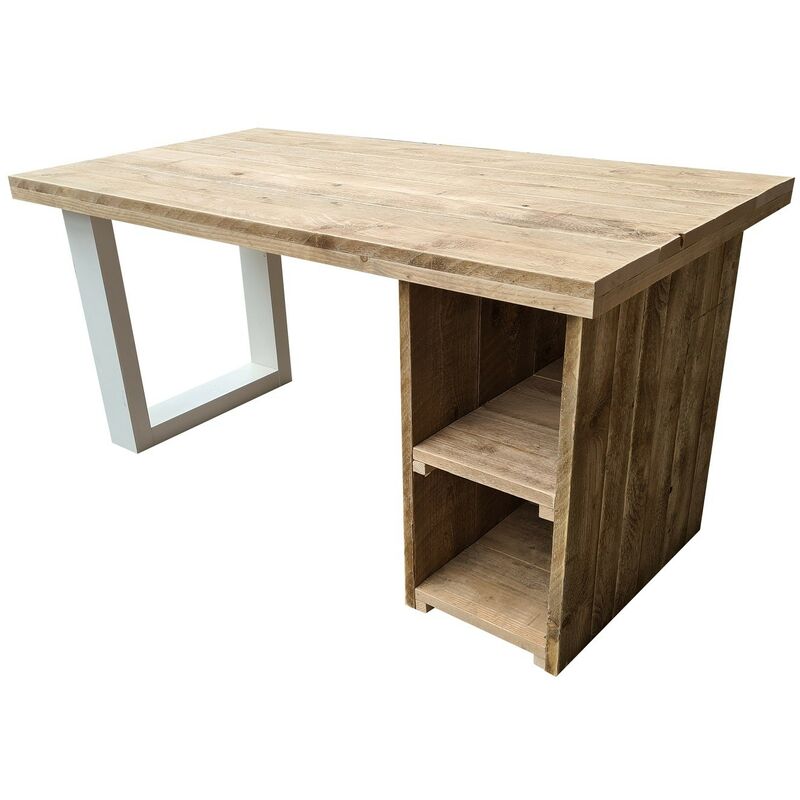 foto del prodotto scrivania san diego impalcatura in legno 200lx50dx75h cm bianco wood4you