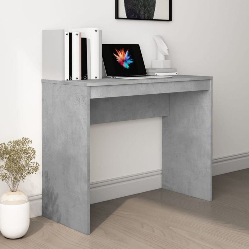 foto del prodotto scrivania,scrivania da studio,tavolo porta pc per computer grigio cemento 90x40x72 cm in legno multistrato xzz921560 bonnevie