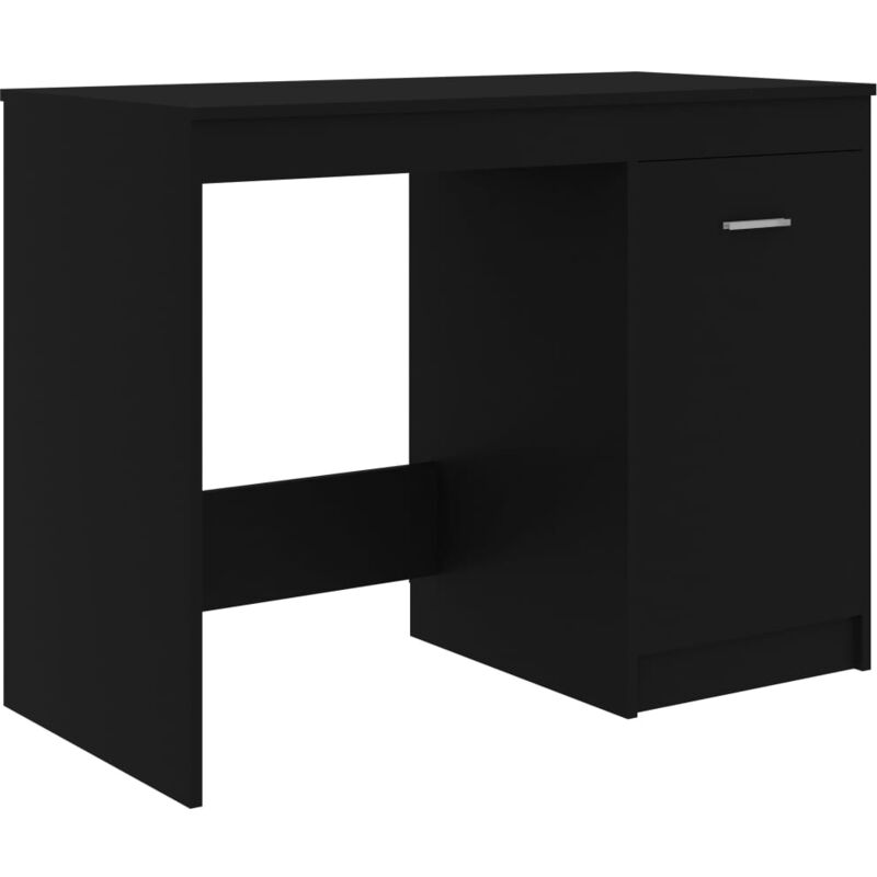 foto del prodotto scrivania tavolo postazione di lavoro mobile per computer studio 100 x 50 x 76 cm in mdf nero