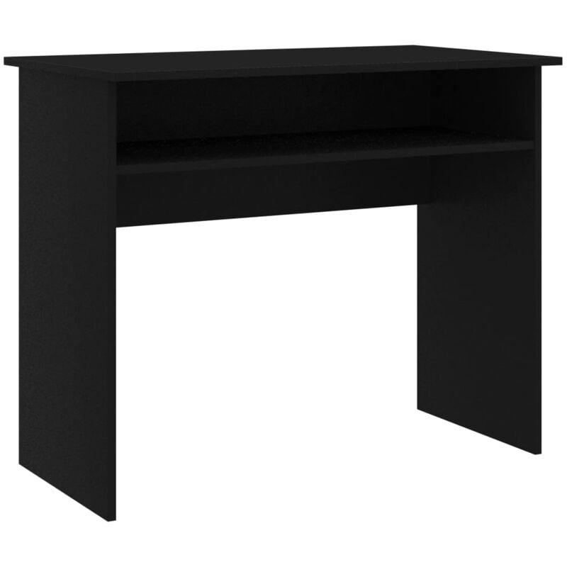 foto del prodotto scrivania tavolo postazione di lavoro mobile per computer studio 90 x 50 x 74 cm in mdf nero