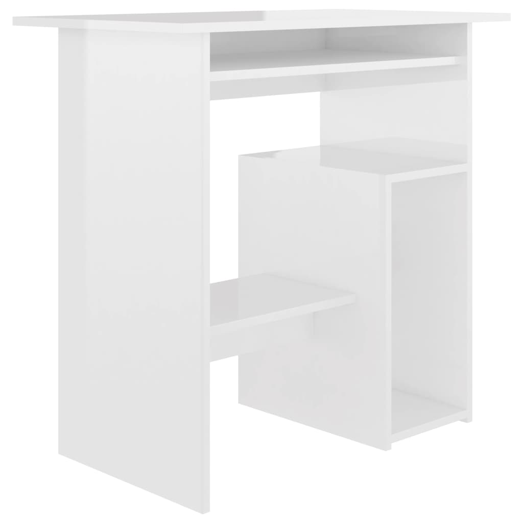 foto del prodotto scrivania tavolo postazione di lavoro mobile per computer studio lucido 80 x 45 x 74 cm multistrato bianco 02 0023551