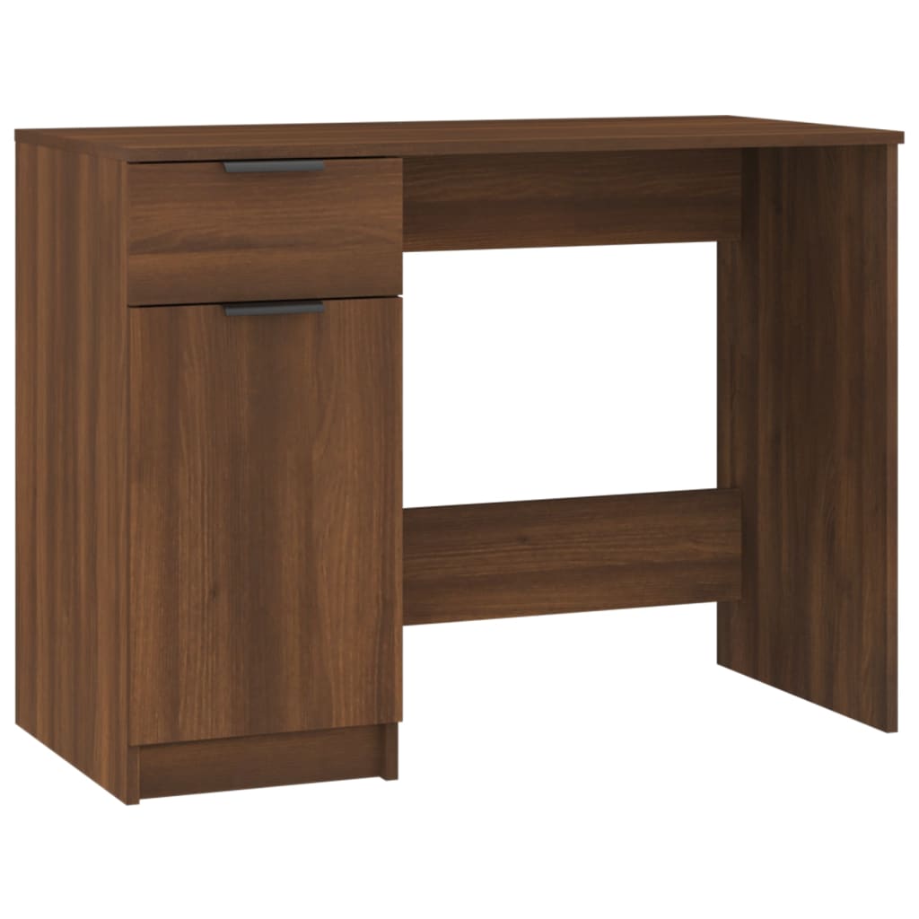 foto del prodotto scrivania tavolo postazione di lavoro mobile per computer studio rovere 100 x 50 x 75 cm derivati del legno marrone 02 0023597
