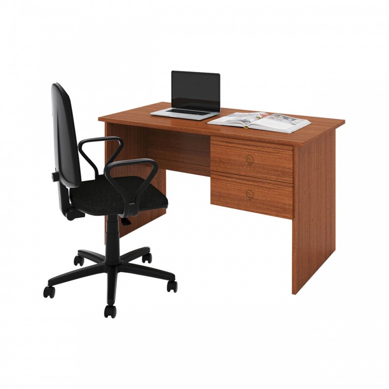 foto del prodotto scrivania tiffany noce antico con due cassetti h.76x119x64