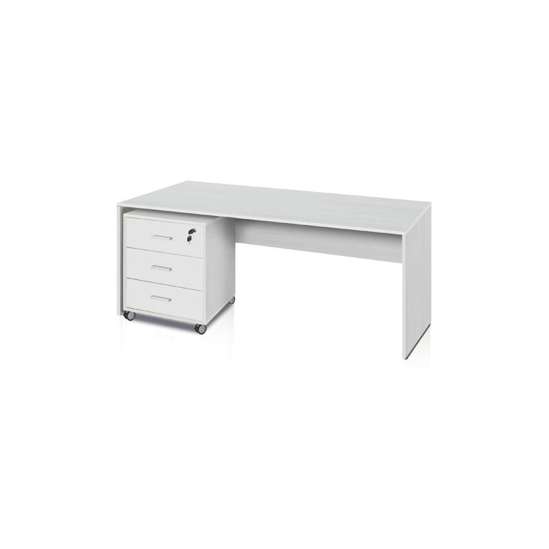 foto del prodotto scrivania ufficio bianco fiammato larga 150 cm.