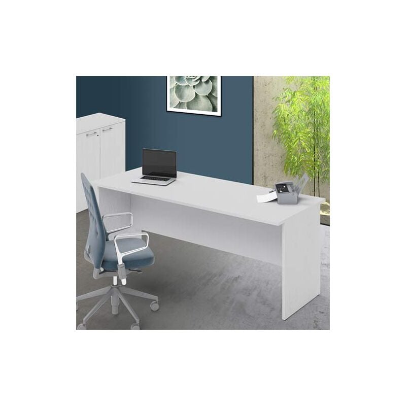 foto del prodotto scrivania ufficio bianco frassinato larga 200 cm.