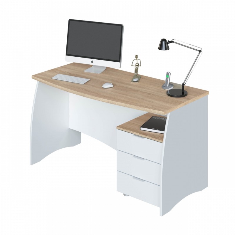foto del prodotto scrivania ufficio camera con cassettiera cm 136 x 67 x 74 h