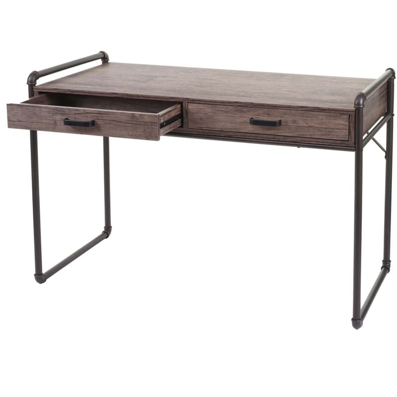 foto del prodotto scrivania ufficio computer hhg 049 mdf con cassetti 60x120x75cm rovere marrone