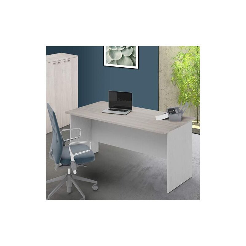 foto del prodotto scrivania ufficio con ripiano bicolore olmo larga 160