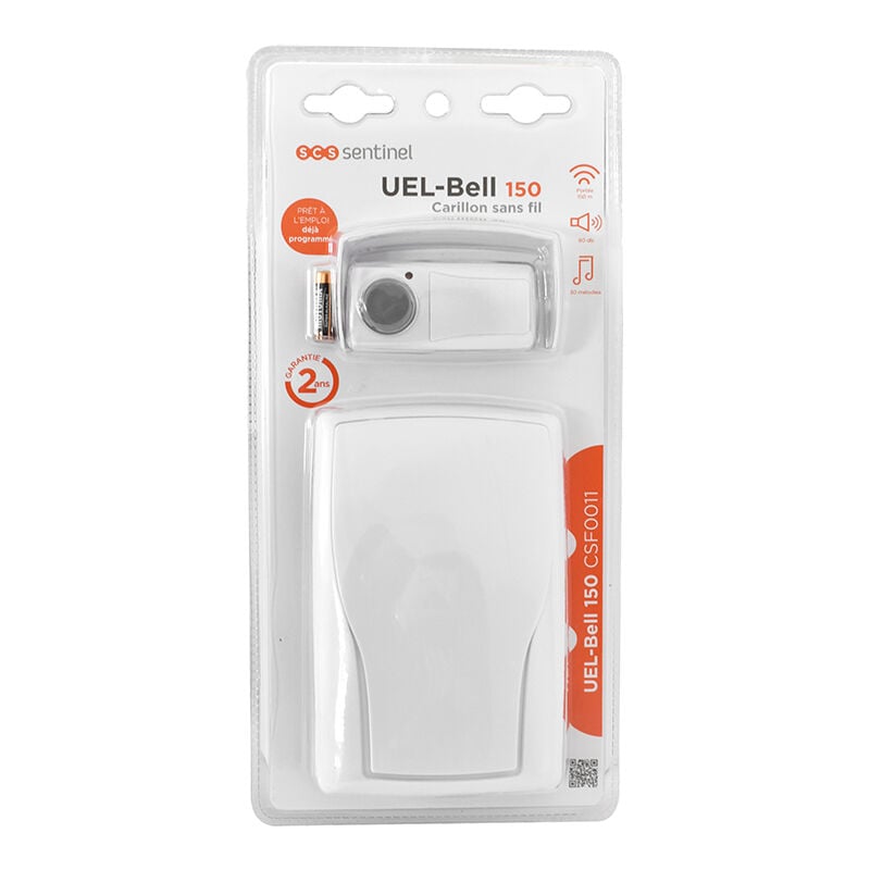 foto del prodotto scs sentinel campanello senza fili, uel bell 150 bianco, csf0011
