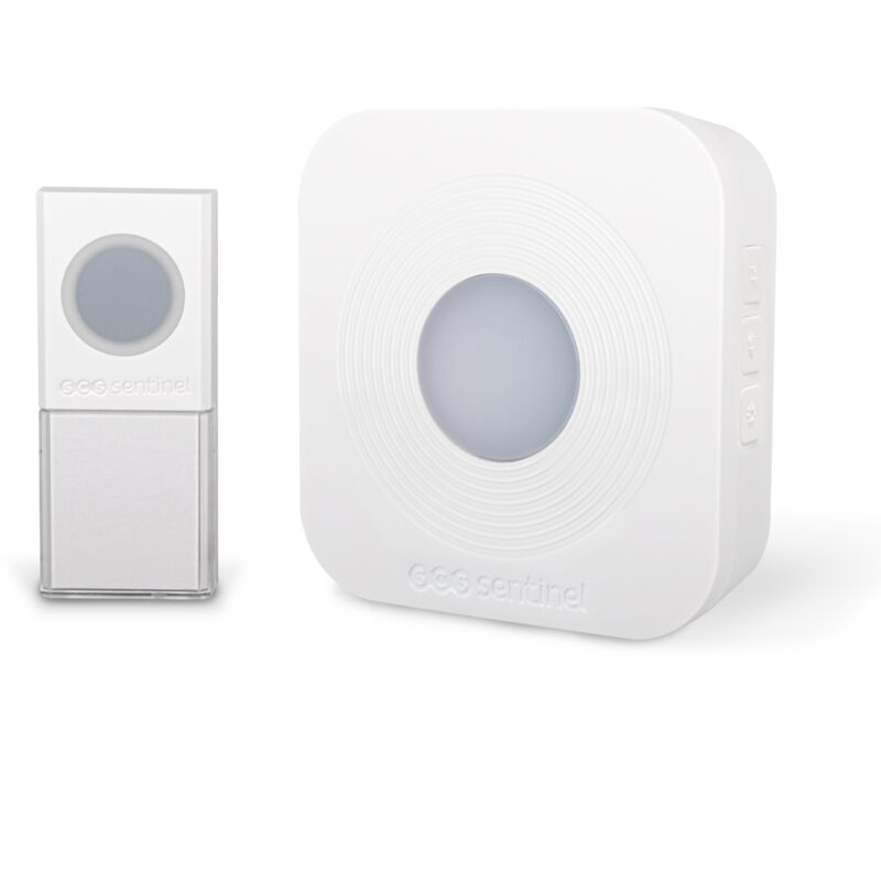 foto del prodotto scs sentinel csf0110 campanello senza fili portata 200 m 36 melodie a scelta indicatore luminoso pulsante impermeabile ip44 funzionamento a