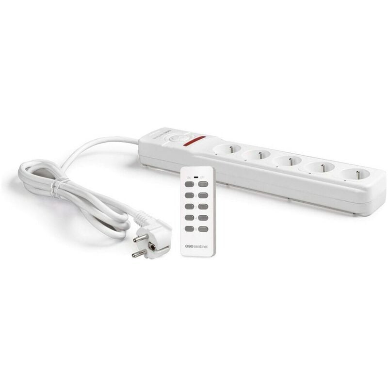 foto del prodotto scs sentinel hcn0063 estensione multisocket telecomandata 1 telecomando 5 canali 5 prese con cavo di alimentazione da 3 m controlpower