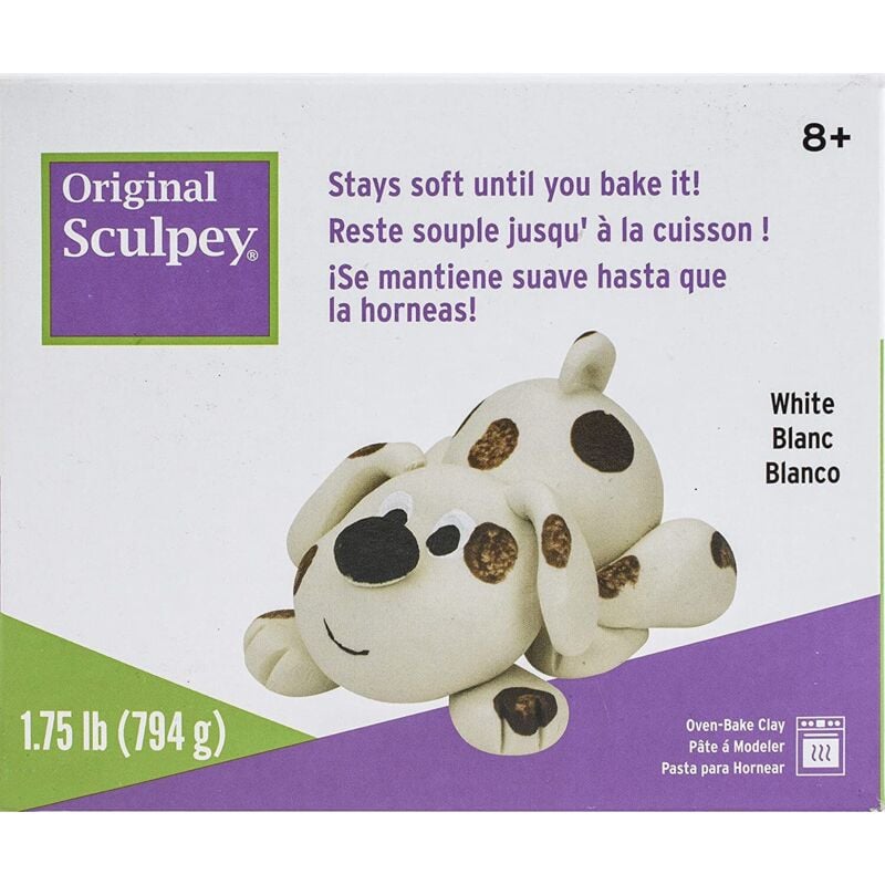 foto del prodotto sculpey original polymer clay 1.75 pounds pkg white, argilla polimerica, bianco, 10 x 10 cm, 794 unit polyform