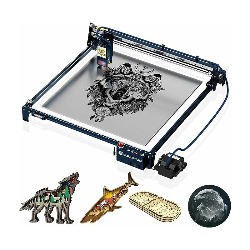 foto del prodotto sculpfun s30 ultra 22w incisore laser, alta precisione di taglio 0,005 mm, lente sostituibile con kit di riparazione laser, macchina per incisione