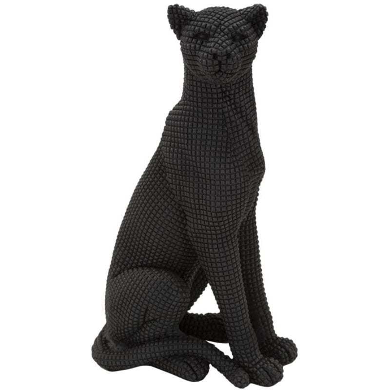 foto del prodotto scultura leopardo decorativo in poliresina per decorazioni ambienti bianco seduto