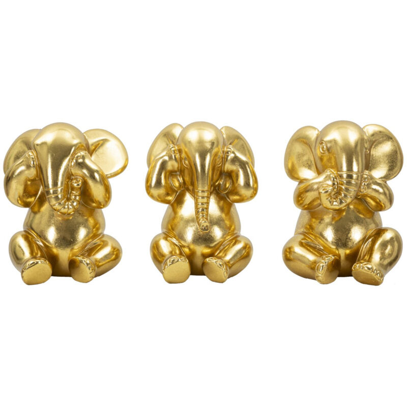 foto del prodotto scultura scimmia 11, poliresina, oro, 15,5x15,5x20,5 cm