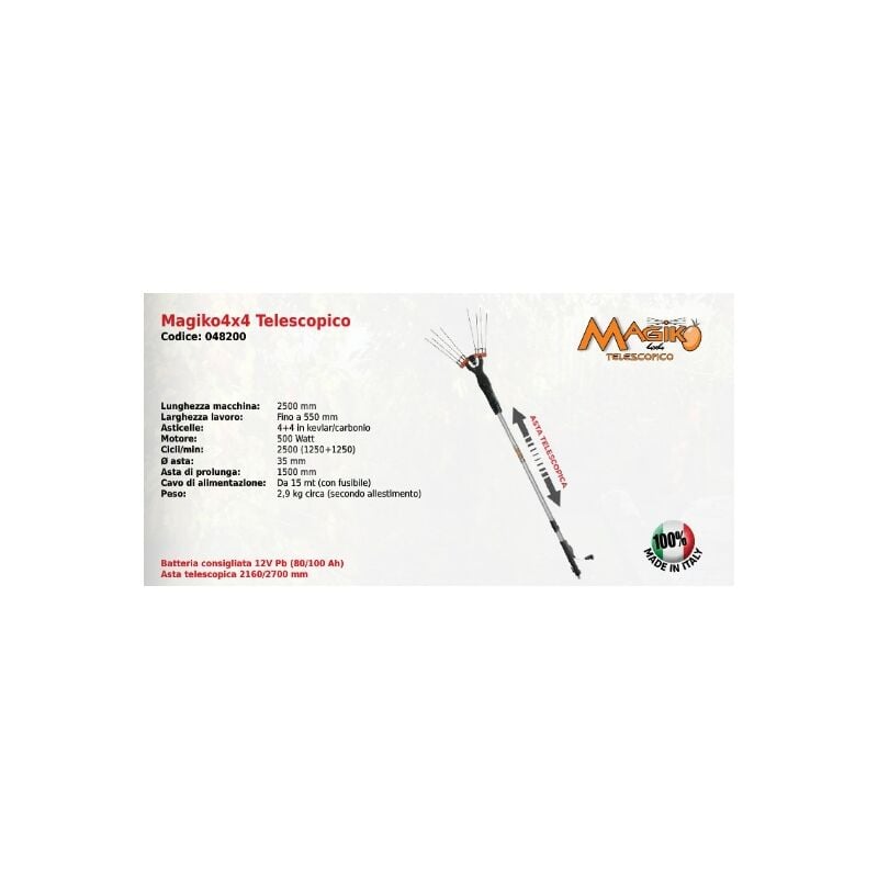 foto del prodotto scuotiolive a batteria magiko4x4 telescopico serie maori a pettine spezzato