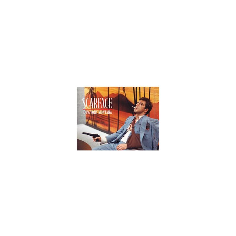 foto del prodotto sd toys tony montana scarface poster in vetro, vetro temperato, 40x30x3