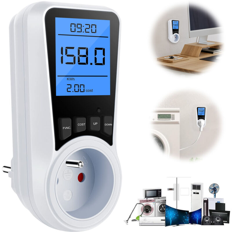 foto del prodotto sdlogal contatore di energia wattmeter taking electrical energy counter con 7 modalit , contatore energetico con la schermata di visualizzazione in