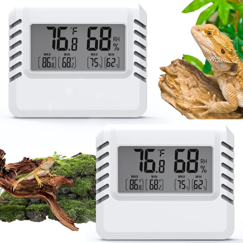 foto del prodotto sdlogal termometro per igrometro digitale termometro interno mini 2pcs, grande schermo lcd, laptop, registrazione min max, per cantina della