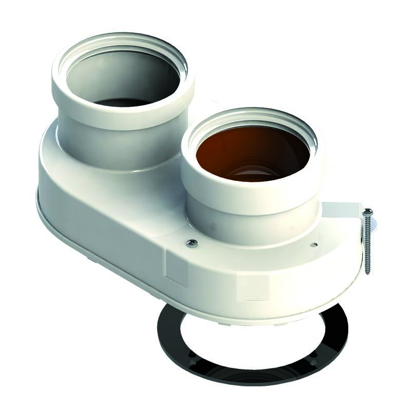 foto del prodotto sdoppiatore per aspirazione/scarico in pvc con un attacco di 80 mm