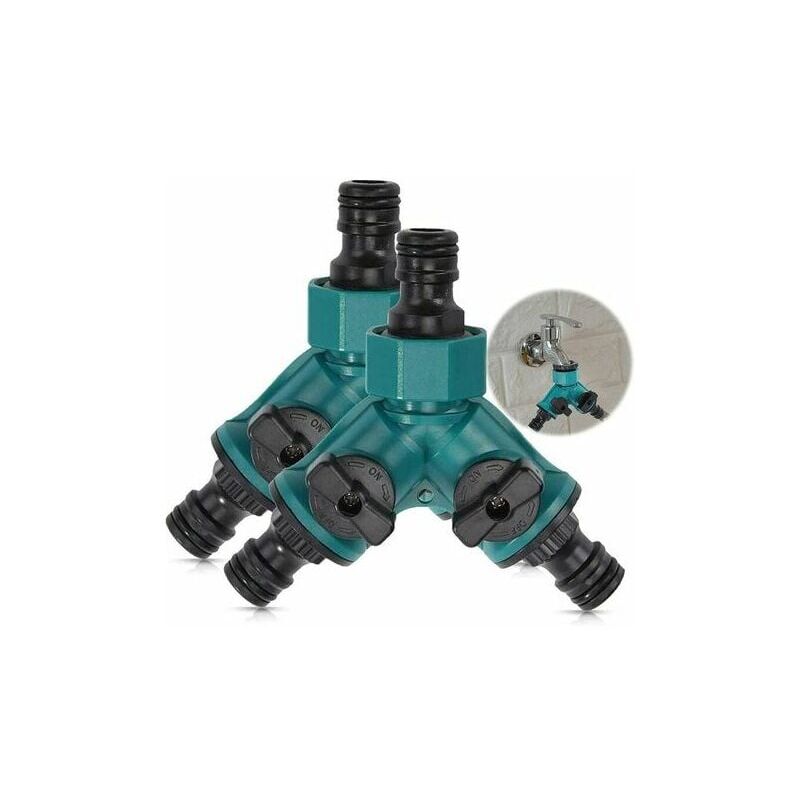 foto del prodotto sdoppiatore per tubo dell acqua a 2 vie sdoppiatore per rubinetto dell acqua connettore rapido adattatore per tubo per irrigazione del rubinetto da