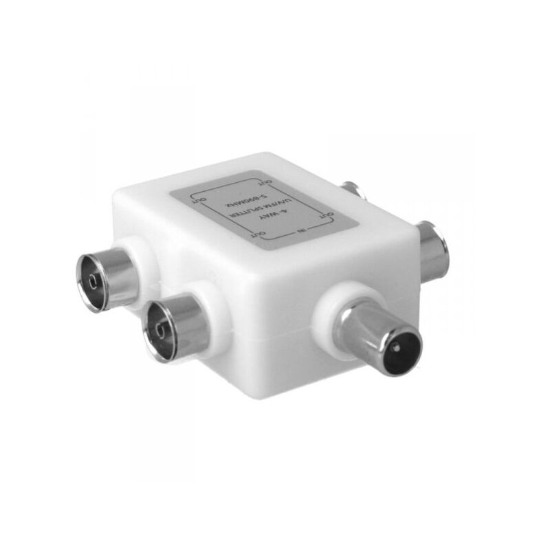 foto del prodotto sdoppiatore splitter per antenna tv 1 maschio 4 femmine distributore 4 uscite