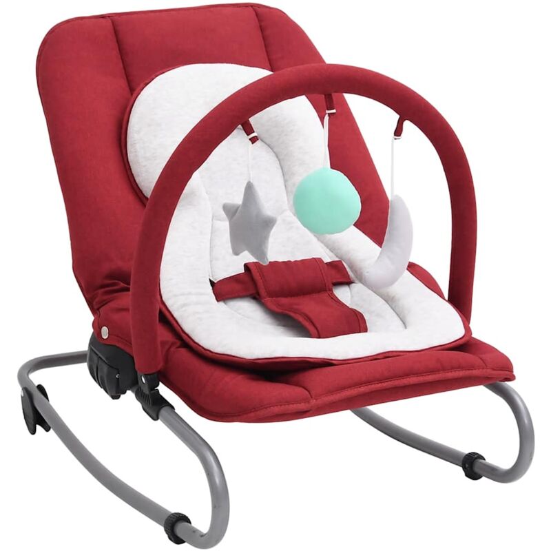 foto del prodotto sdraietta per neonato rosso in acciaio vidaxl