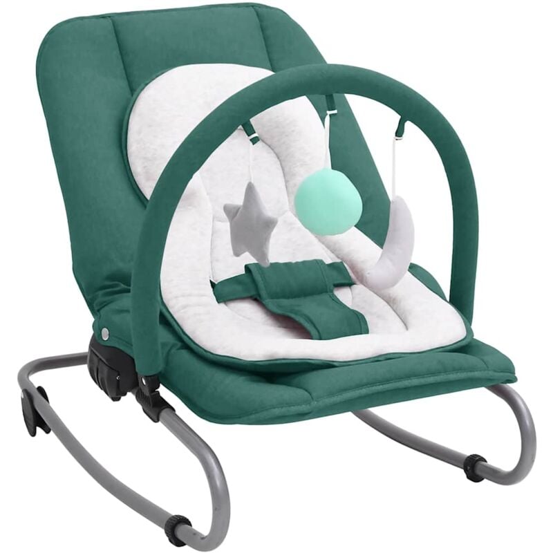 foto del prodotto sdraietta per neonato verde in acciaio vidaxl
