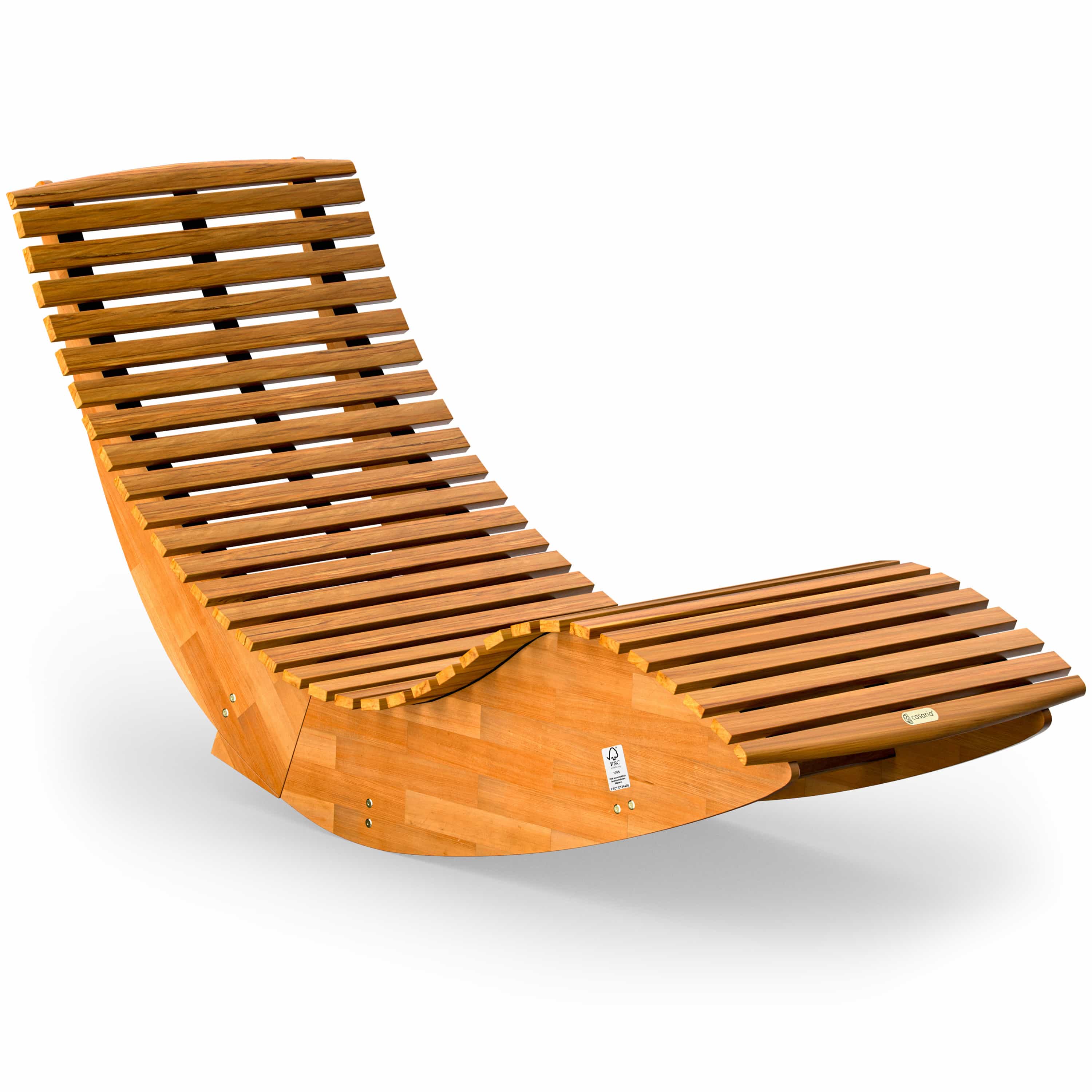 foto del prodotto sdraio a dondolo ergonomica legno acacia certificato fsc pieghevole