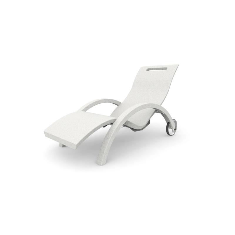 foto del prodotto sdraio chaise longe lettino da esterno prendisole in polietilene colore bianco cv s110 9003