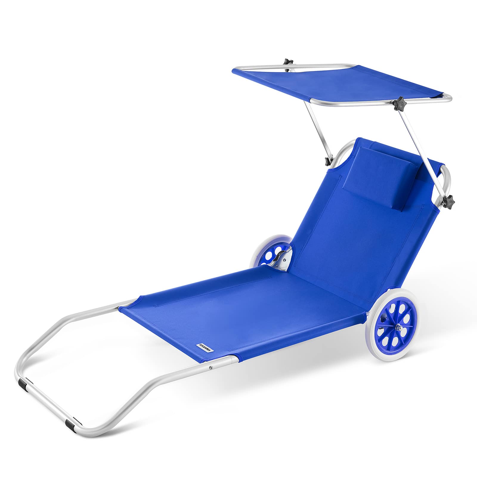 foto del prodotto sdraio da giardino kreta pieghevole alluminio blu