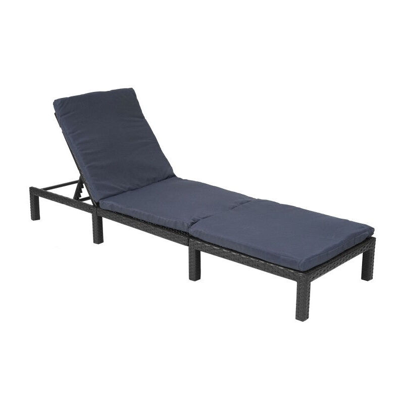 foto del prodotto sdraio da giardino sdraio in polyrattan antracite cuscino grigio mdj04132