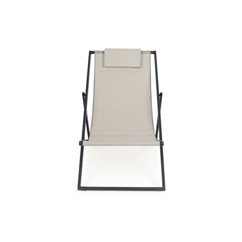 foto del prodotto sdraio linea taylor in alluminico verniciato e textilene grigio scuro pieghevole e reclinabile in 3 posizioni