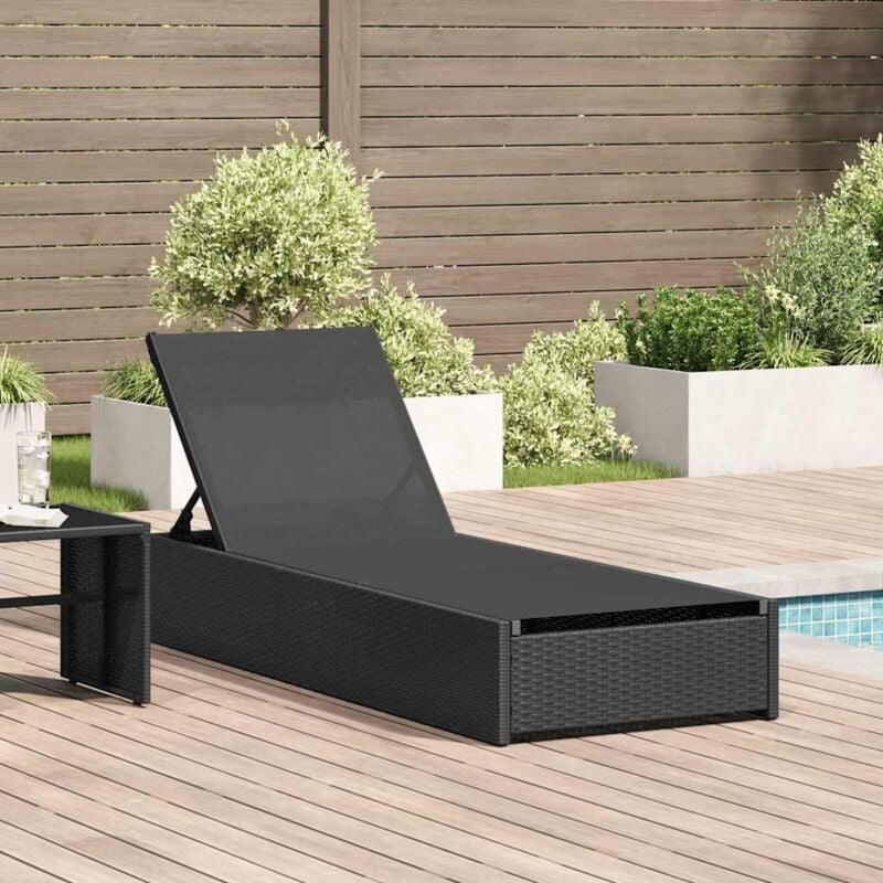 foto del prodotto sdraio nera 60x200x27 cm in polyrattan vidaxl