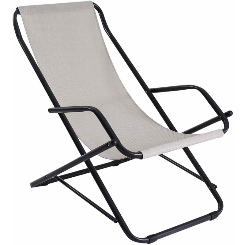 foto del prodotto sdraio per casa e giardino made in italy in acciaio sdraio dondolina color grigio sdraio relax pieghevole per campeggio e mare