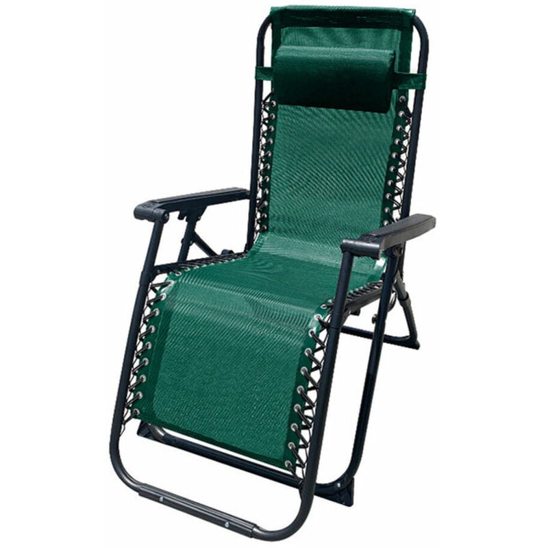 foto del prodotto sdraio pieghevole acciaio con cuscino giardino e piscina 90x66x108 cm gravit zero verde 10008 marbueno